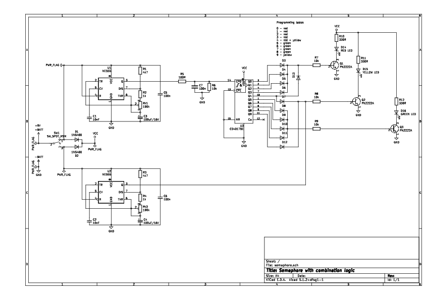 Schematics of the traffic light